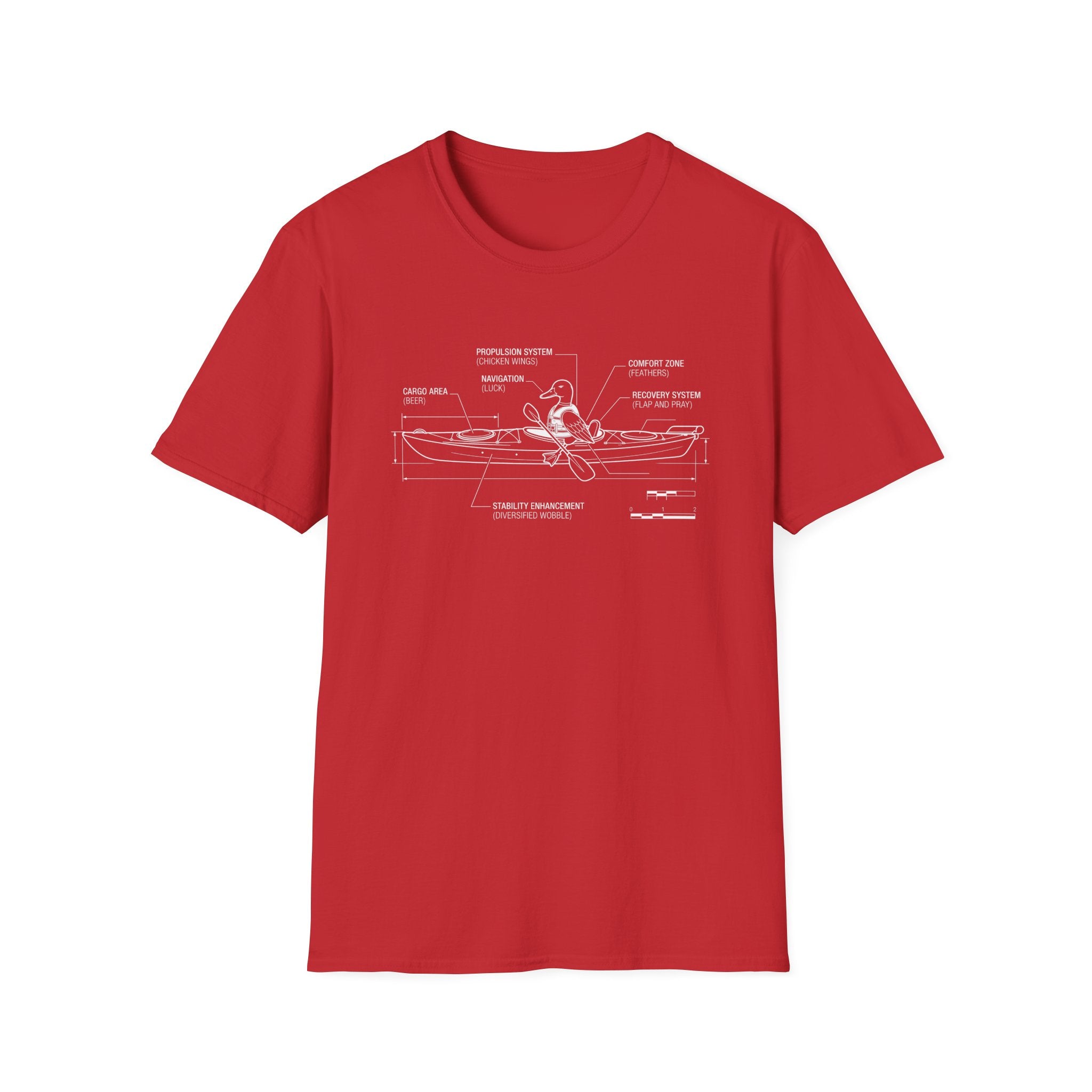 Duck Kayak Schematic Graphic T-Shirt