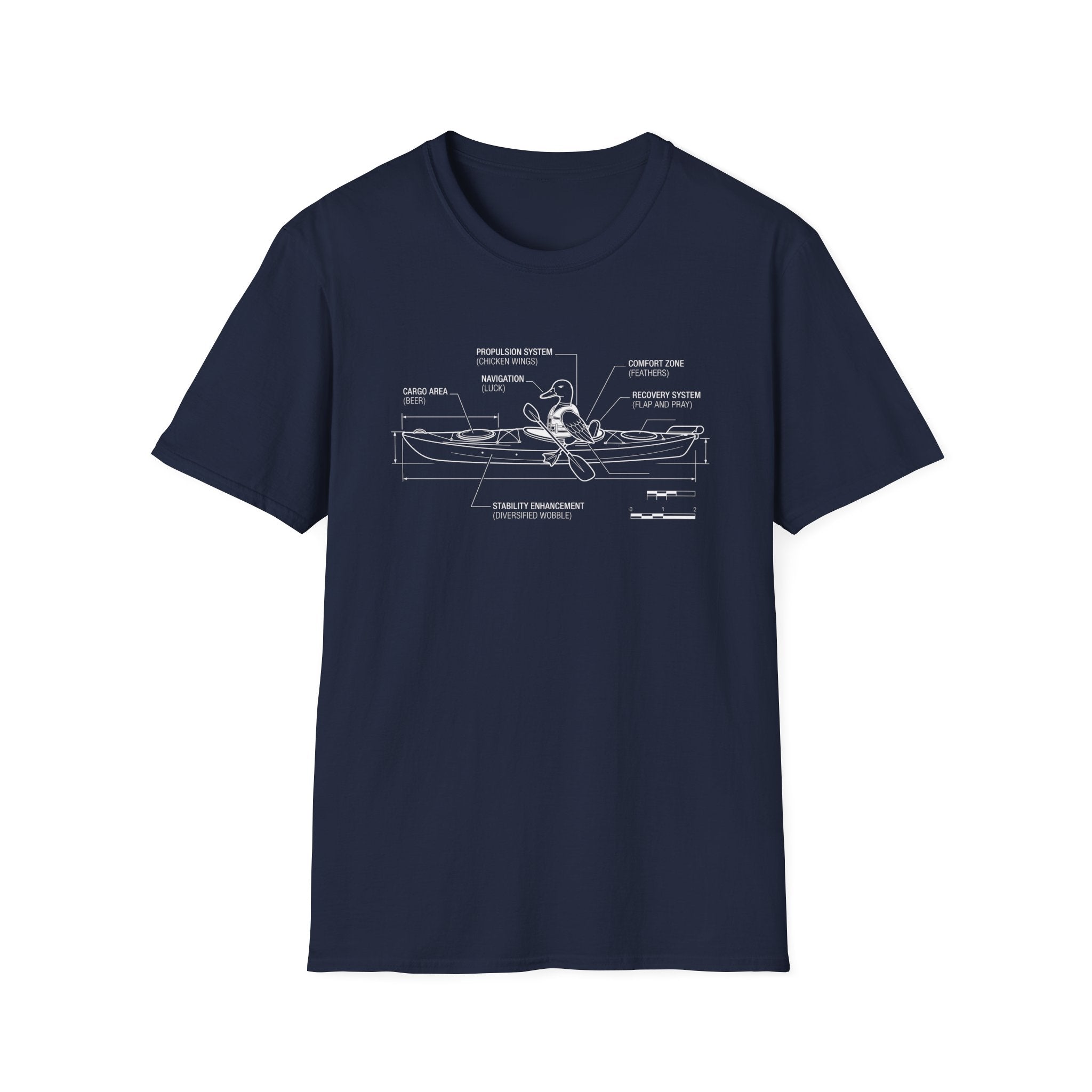 Duck Kayak Schematic Graphic T-Shirt